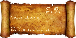 Seitz Ibolya névjegykártya